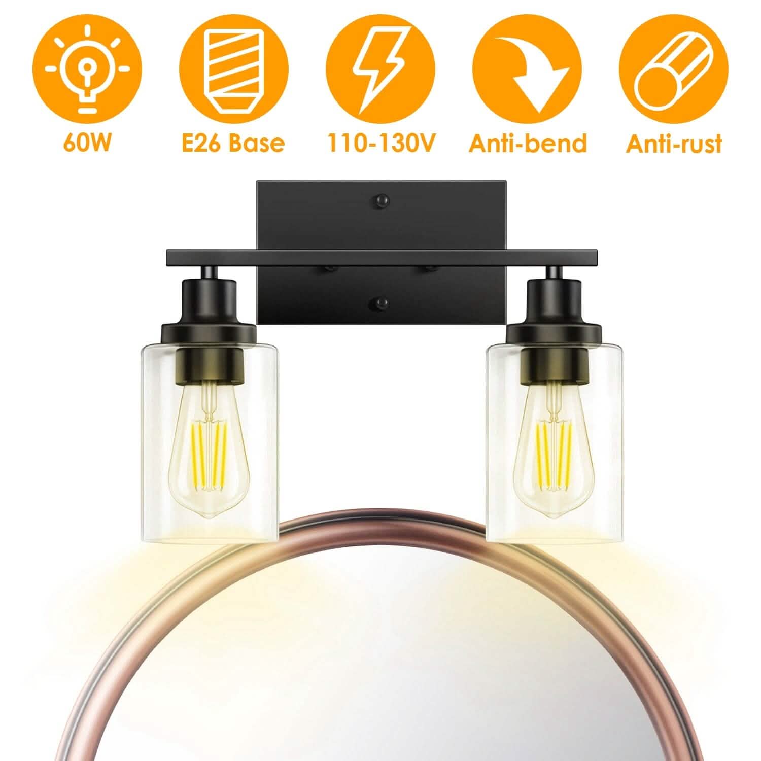 Light Wall Scone Lighting with Clear Glass