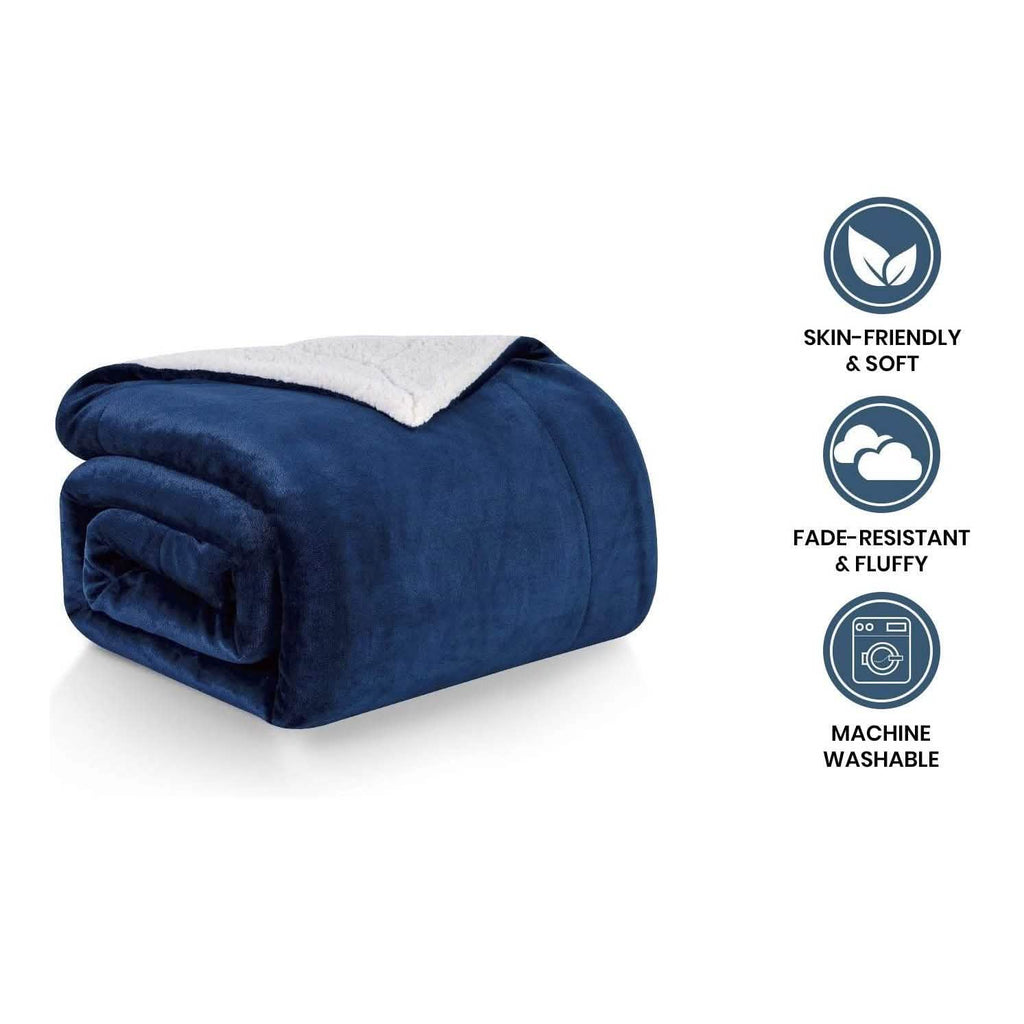 Jeté de lit super doux et confortable en polaire Sherpa léger