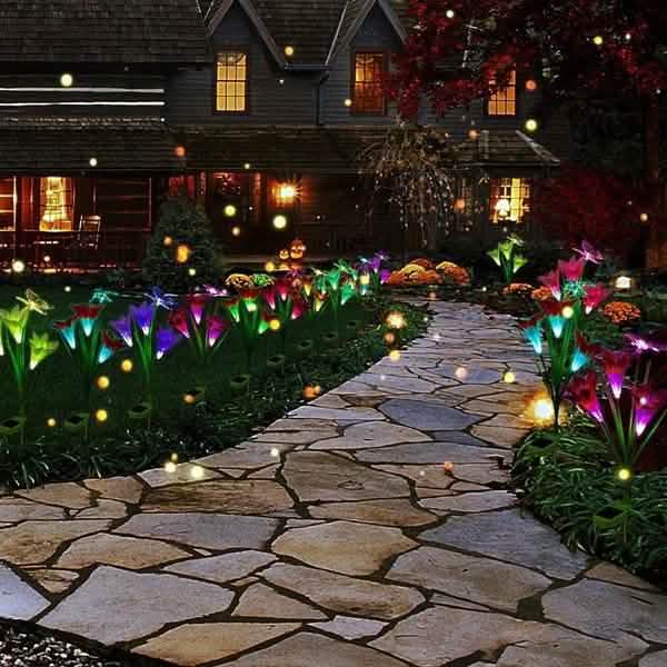 Lily Flower Multi-Color Changing LED Solar Powered Lights