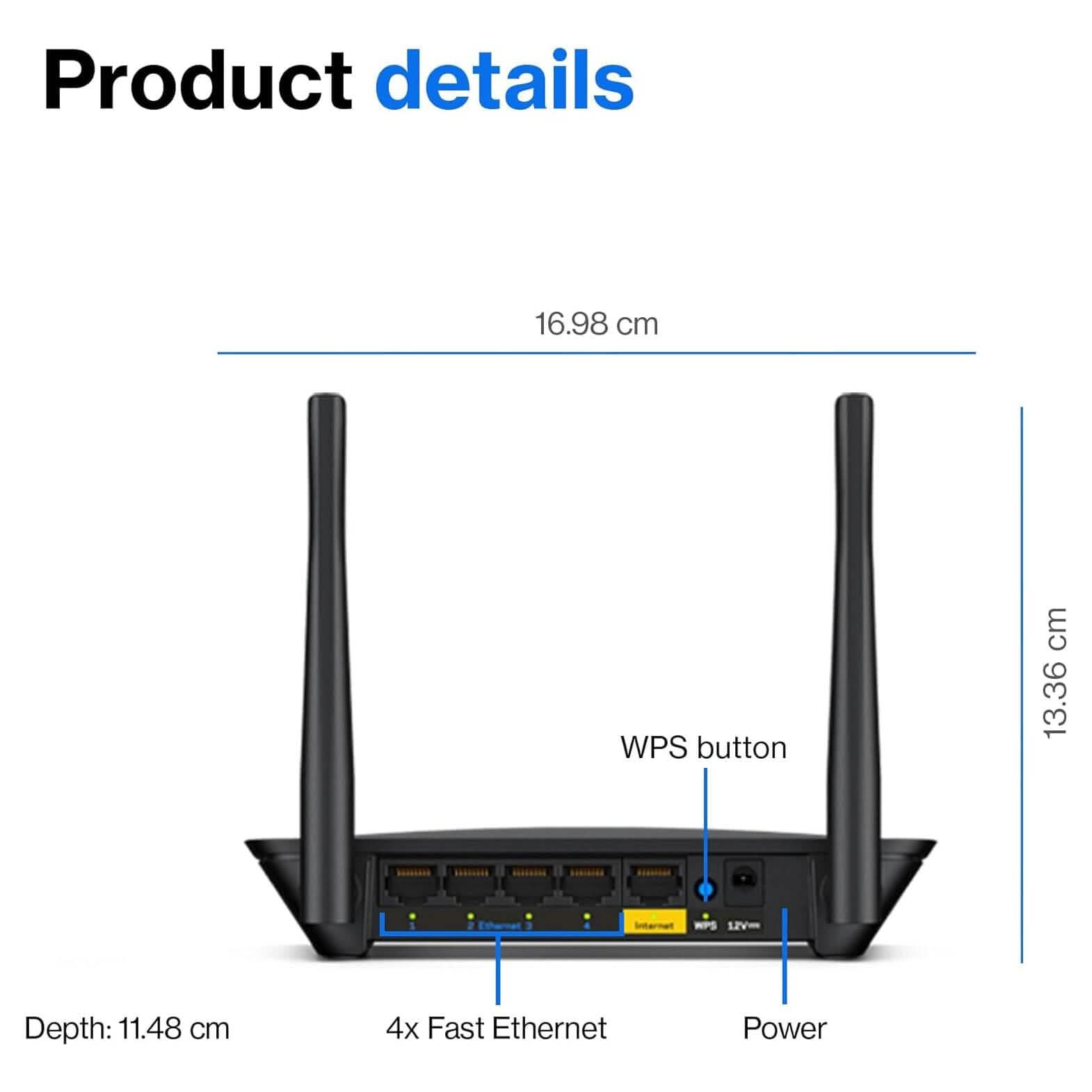 Linksys WiFi 5 Router Dual-Band 1,500 Sq. Ft Coverage (Refurbished)