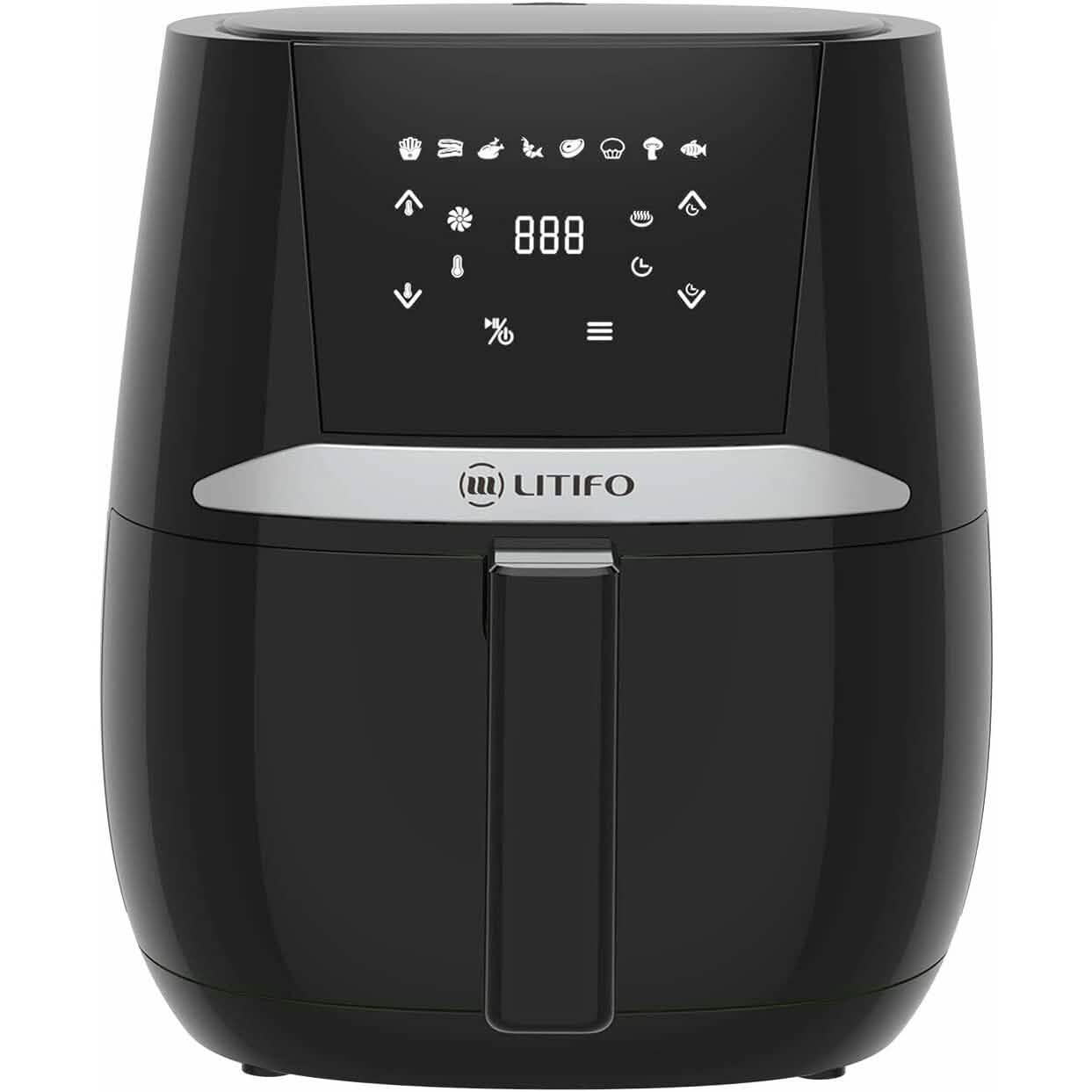 LITIFO 4.5QTエアフライヤー デジタルLEDタッチスクリーン シングルバスケットシステム