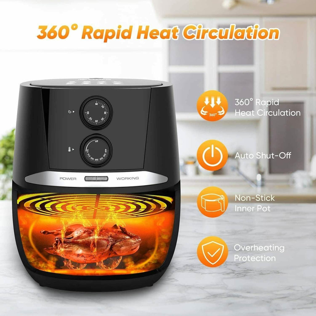 Friteuse à air 4,5 QT Four sans huile avec bouton rotatif Maison