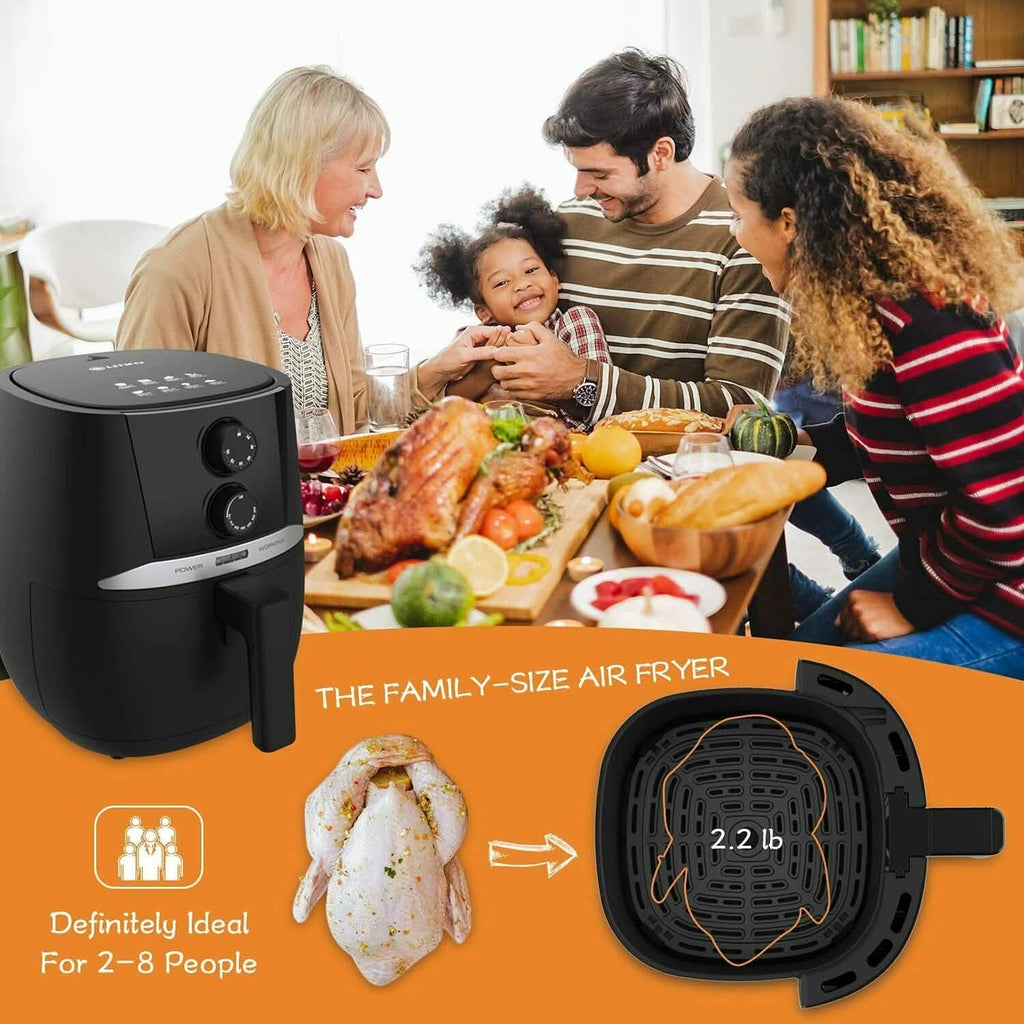 Friteuse à air 4,5 QT Four sans huile avec bouton rotatif Maison
