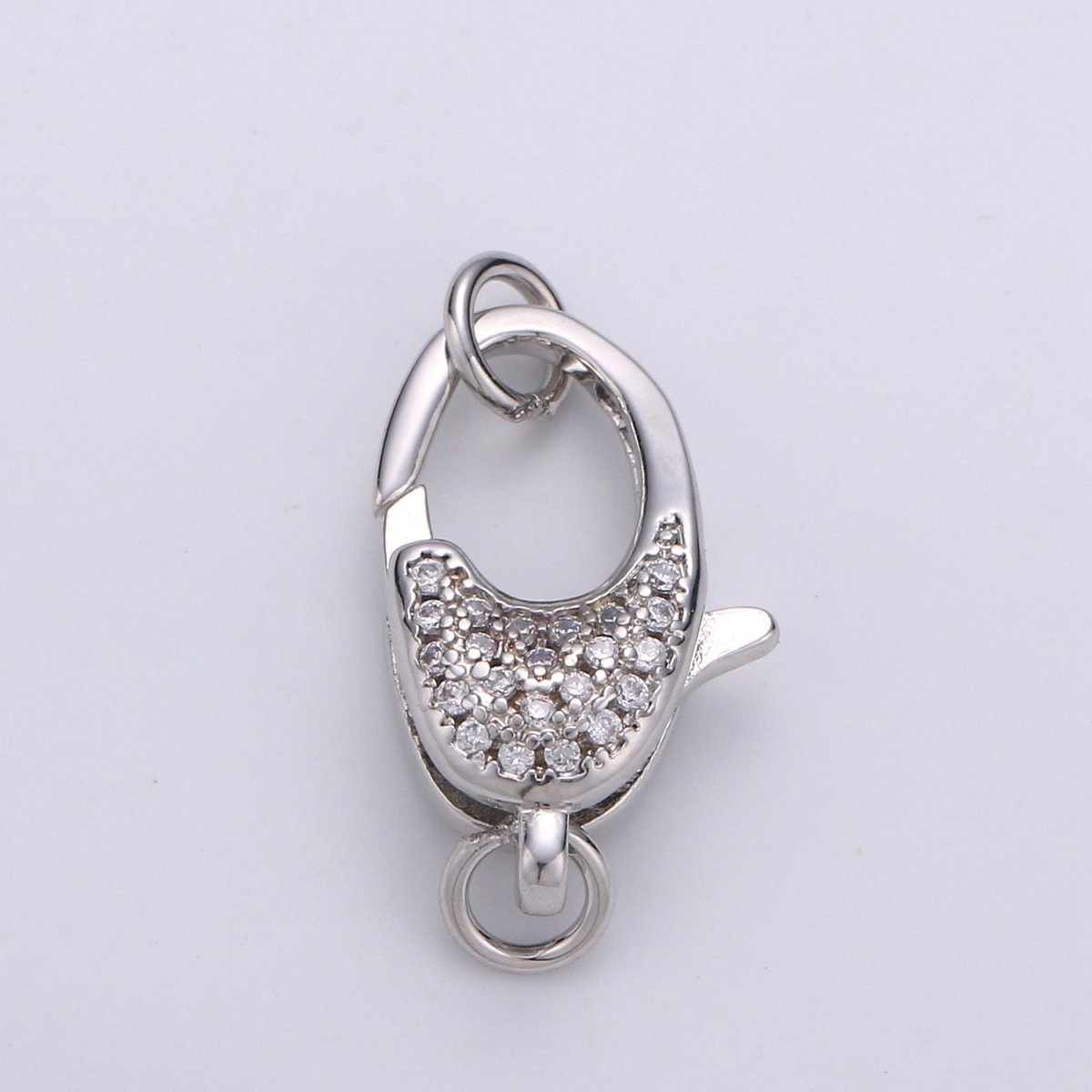 Lobster Clasp with Pave CZ Crystal Gold Filled End Clasp with Ring for DIY Necklace Bracelet Anklet Jewelry Making- K716