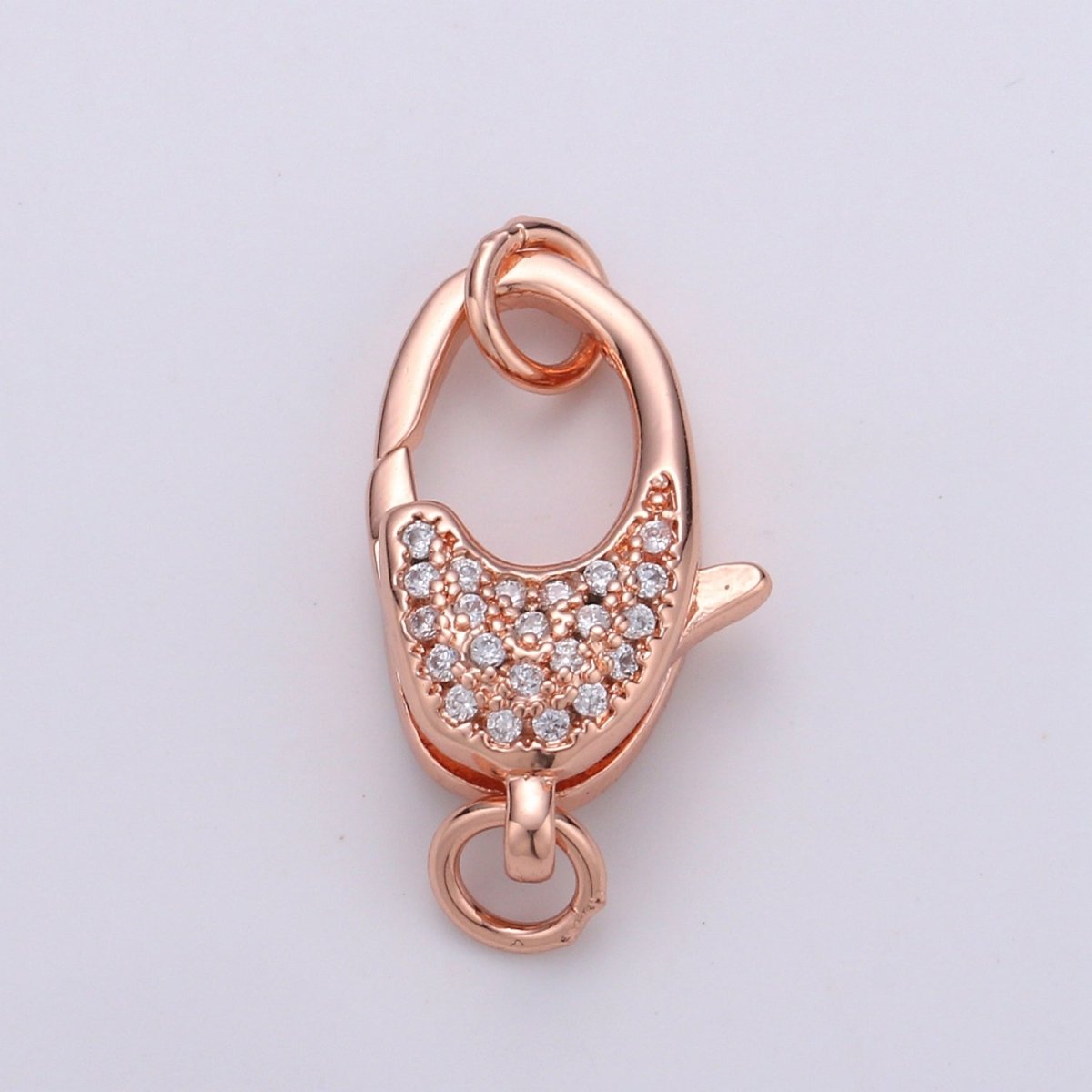 Lobster Clasp with Pave CZ Crystal Gold Filled End Clasp with Ring for DIY Necklace Bracelet Anklet Jewelry Making- K716