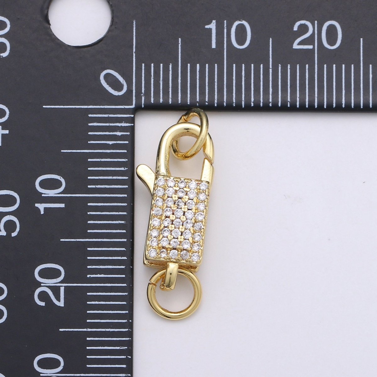 Lobster Clasp with Rings Rectangular Jewelry End Clasp Charms Supplies For DIY Jewelry Making K-730