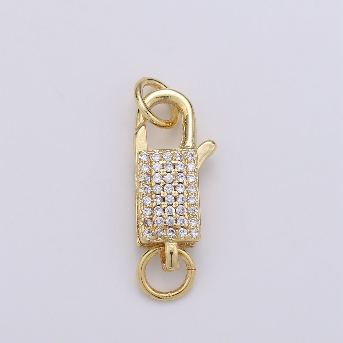 Lobster Clasp with Rings Rectangular Jewelry End Clasp Charms Supplies For DIY Jewelry Making K-730