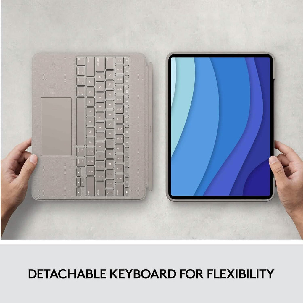 Logitech Combo Touch iPad Pro 12.9-inch (5th, 6th gen - 2021, 2022) Keyboard Case - Sand USA Layout