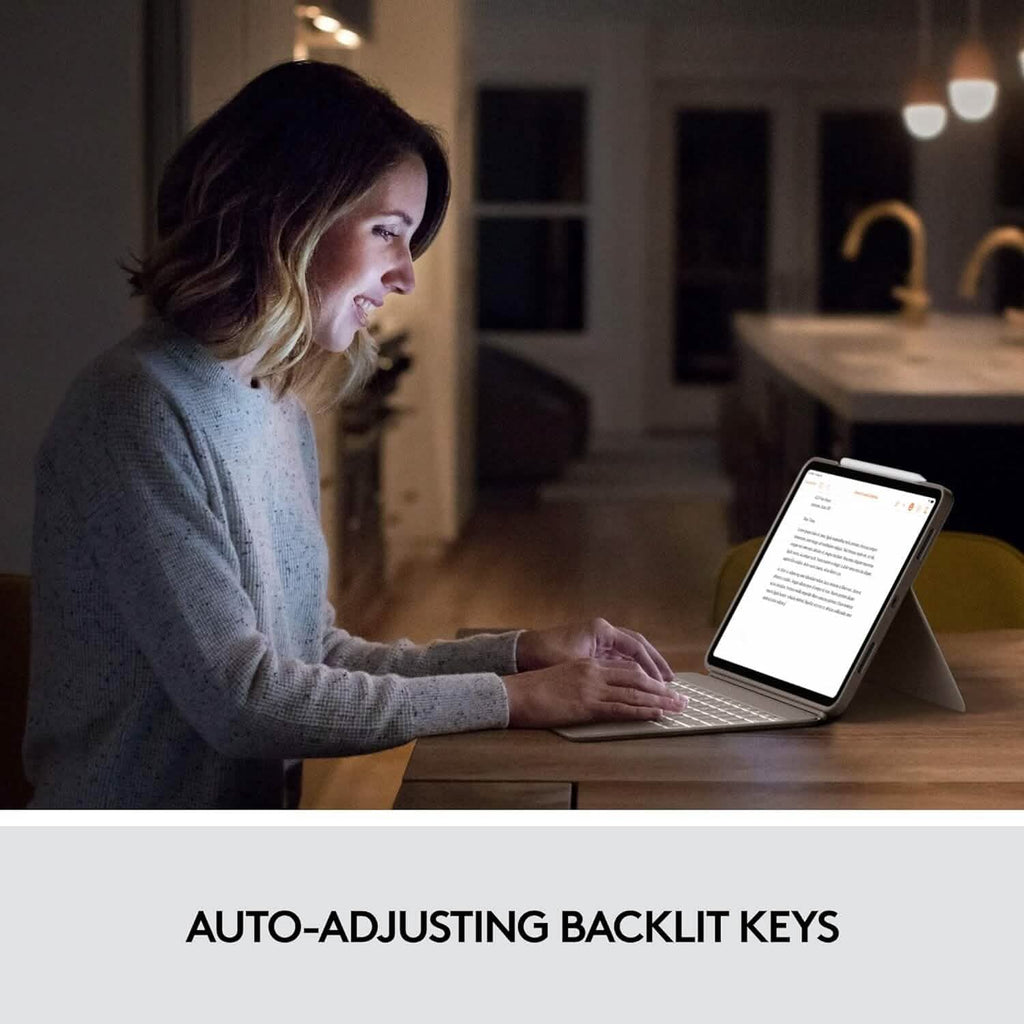 Logitech Combo Touch iPad Pro 12.9-inch (5th, 6th gen - 2021, 2022) Keyboard Case - Sand USA Layout