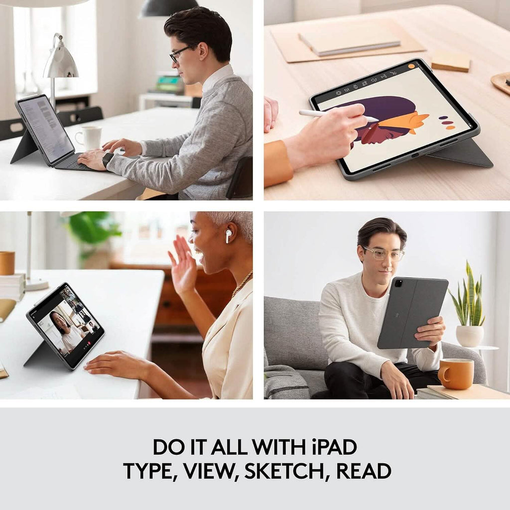 ロジクール コンボタッチ キーボードフォリオ iPad Pro 12.9インチ（第5、第6世代）用 オックスフォードグレー