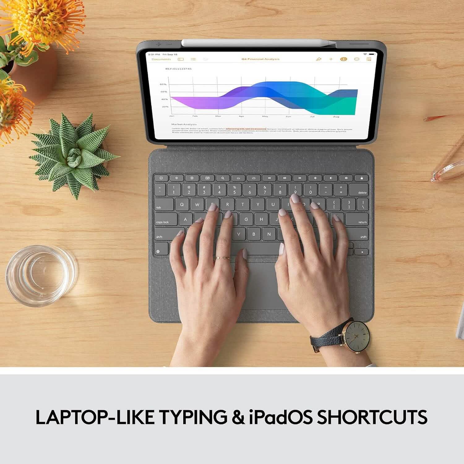 ロジクール コンボタッチ キーボードフォリオ iPad Pro 12.9インチ（第5、第6世代）用 オックスフォードグレー