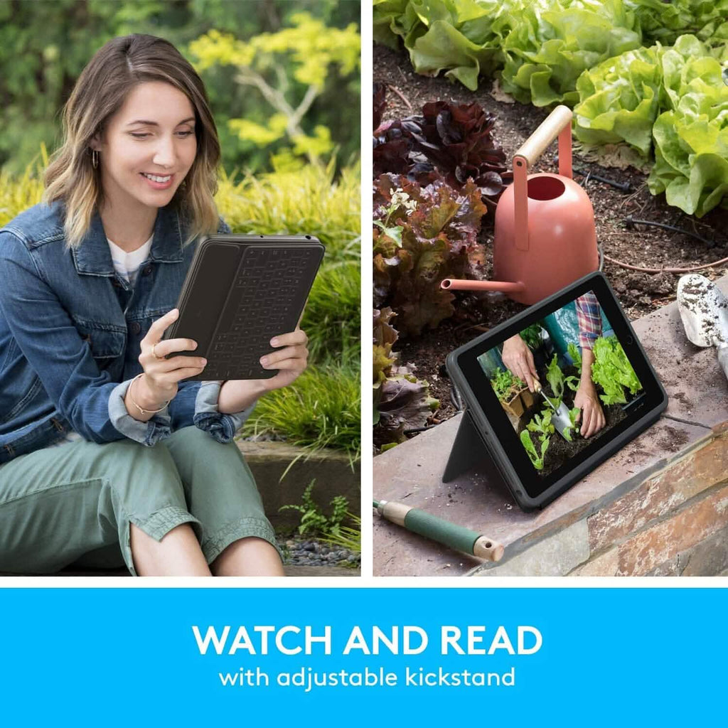 ロジクール スリムフォリオ Bluetoothキーボードケース iPad（第10世代）用 ワイヤレスキーボード一体型 オックスフォードグレー