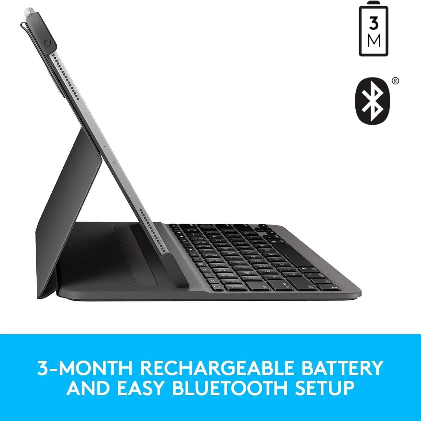 ロジクール Slim Folio Pro バックライト付き Bluetooth キーボードケース iPad Pro 11インチ（第1、2、3、4世代 - 2018、2020、2021、2022）用（リファービッシュ品）