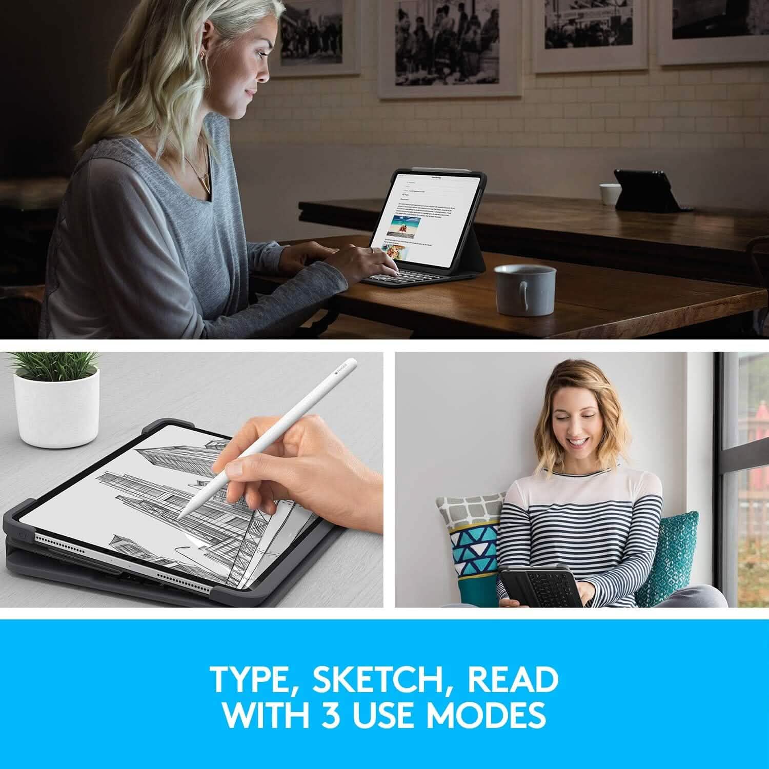 ロジクール Slim Folio Pro バックライト付き Bluetooth キーボードケース iPad Pro 11インチ（第1、2、3、4世代 - 2018、2020、2021、2022）用（リファービッシュ品）