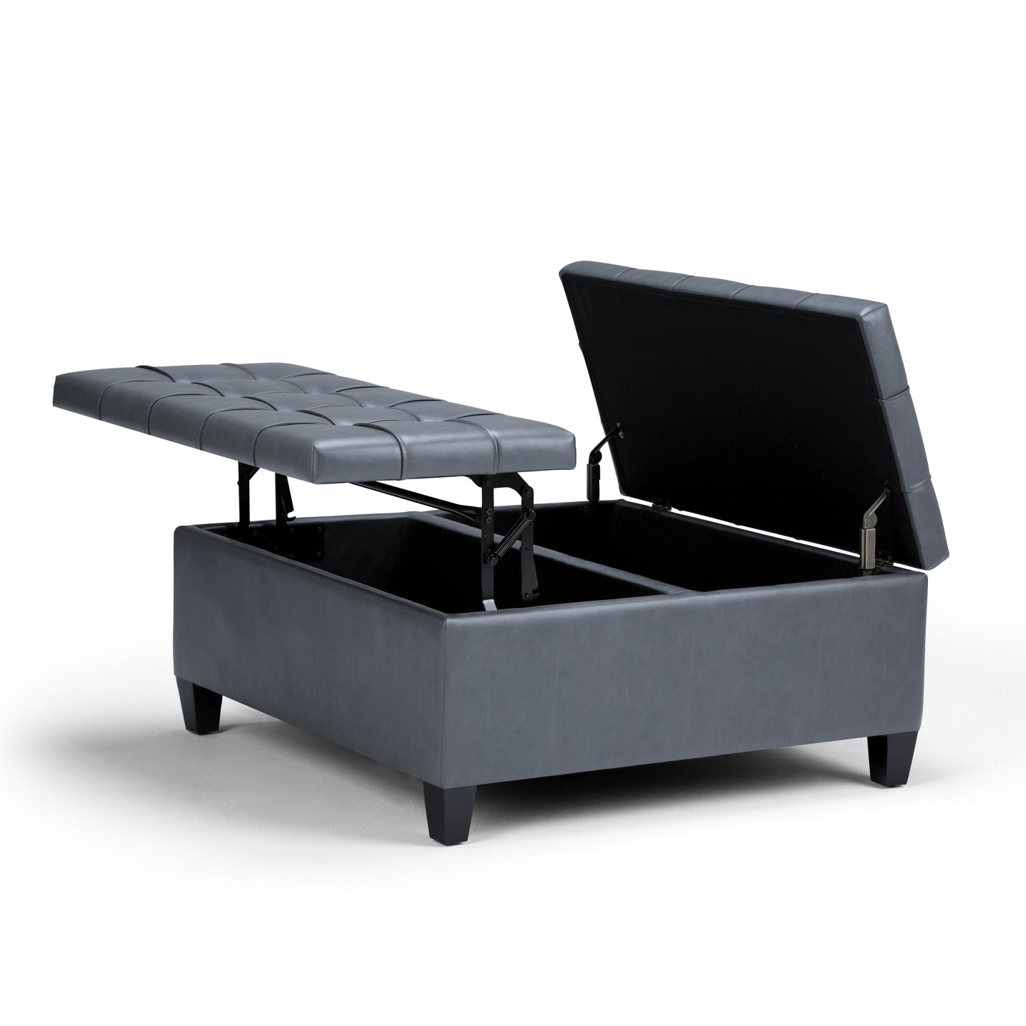 Harrison 36 Inch Wide Coffee Table Storage Ottoman in Stone
