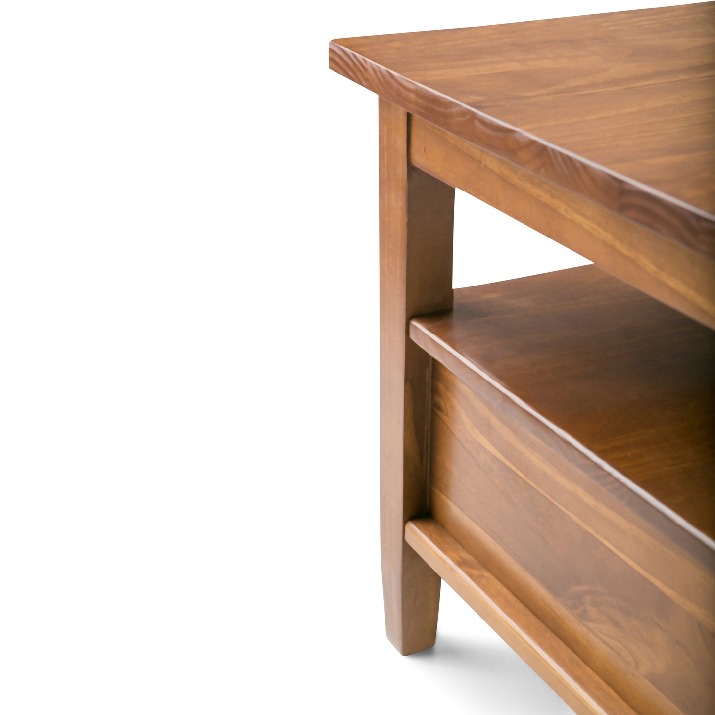 Warm Shaker Solid Wood 48 Inch Wide Transitional Coffee Table
