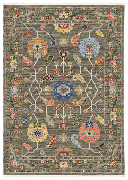 Medalia Area Rug - Gray. Blue. Peach. Yellow