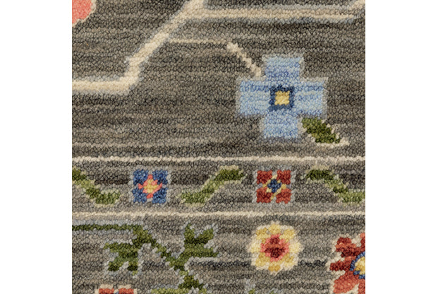 Medalia Area Rug - Gray. Blue. Peach. Yellow