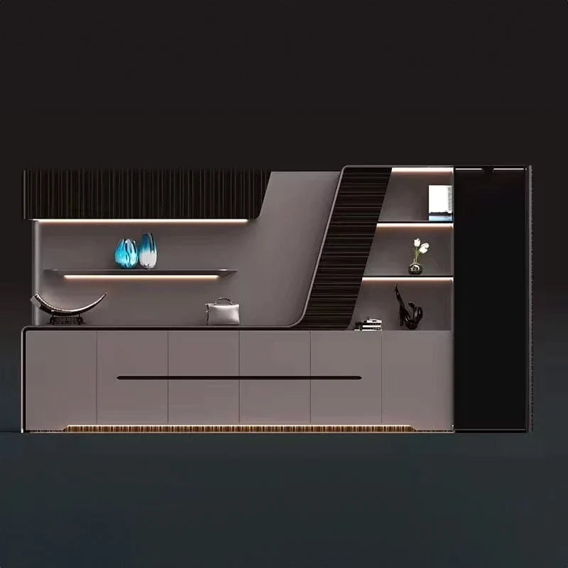 Velor · Modern Office Shelves w/ Lighting & Storage