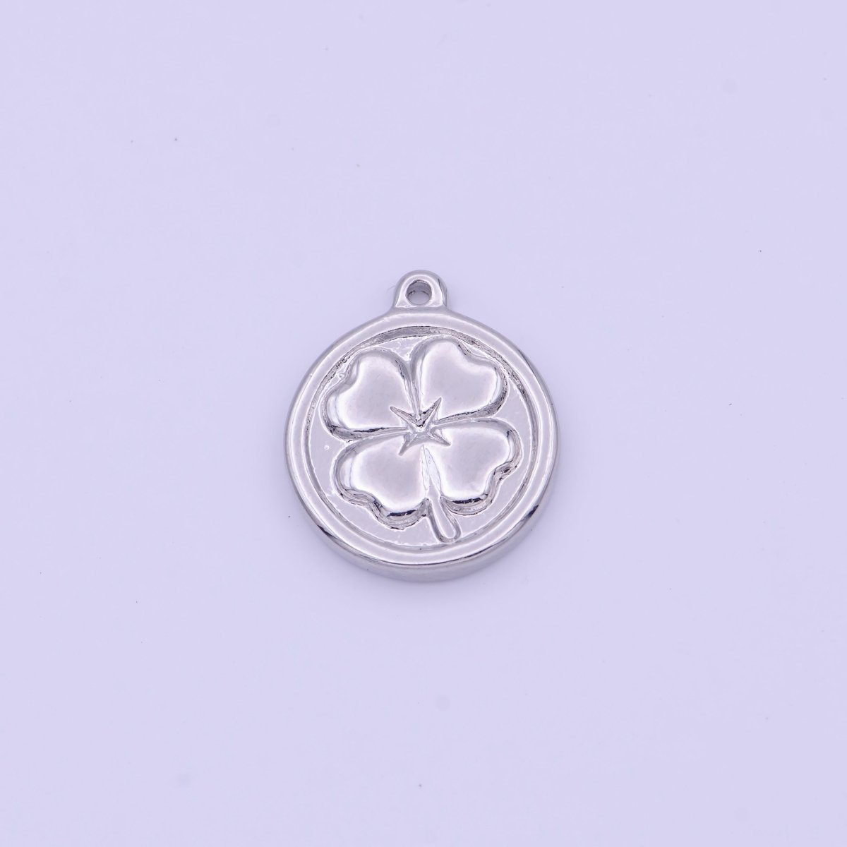 Lucky Clover Quatrefoil Coin Charm in Gold & Silver |  D-453