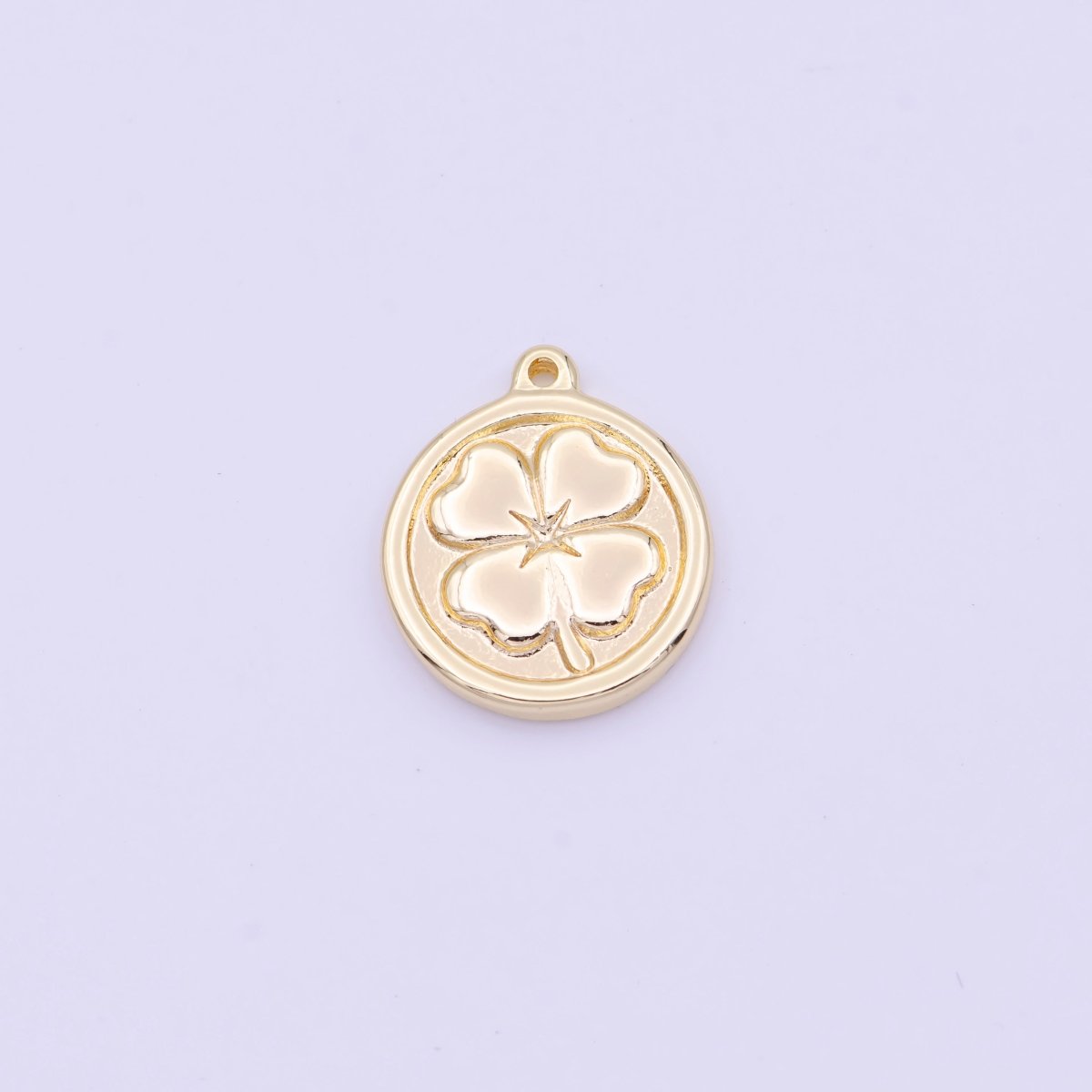 Lucky Clover Quatrefoil Coin Charm in Gold & Silver |  D-453