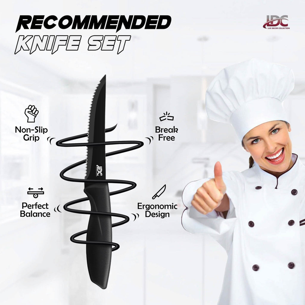 Lux Decor Collection Ensemble de couteaux de cuisine Couteaux en acier inoxydable ultra tranchants