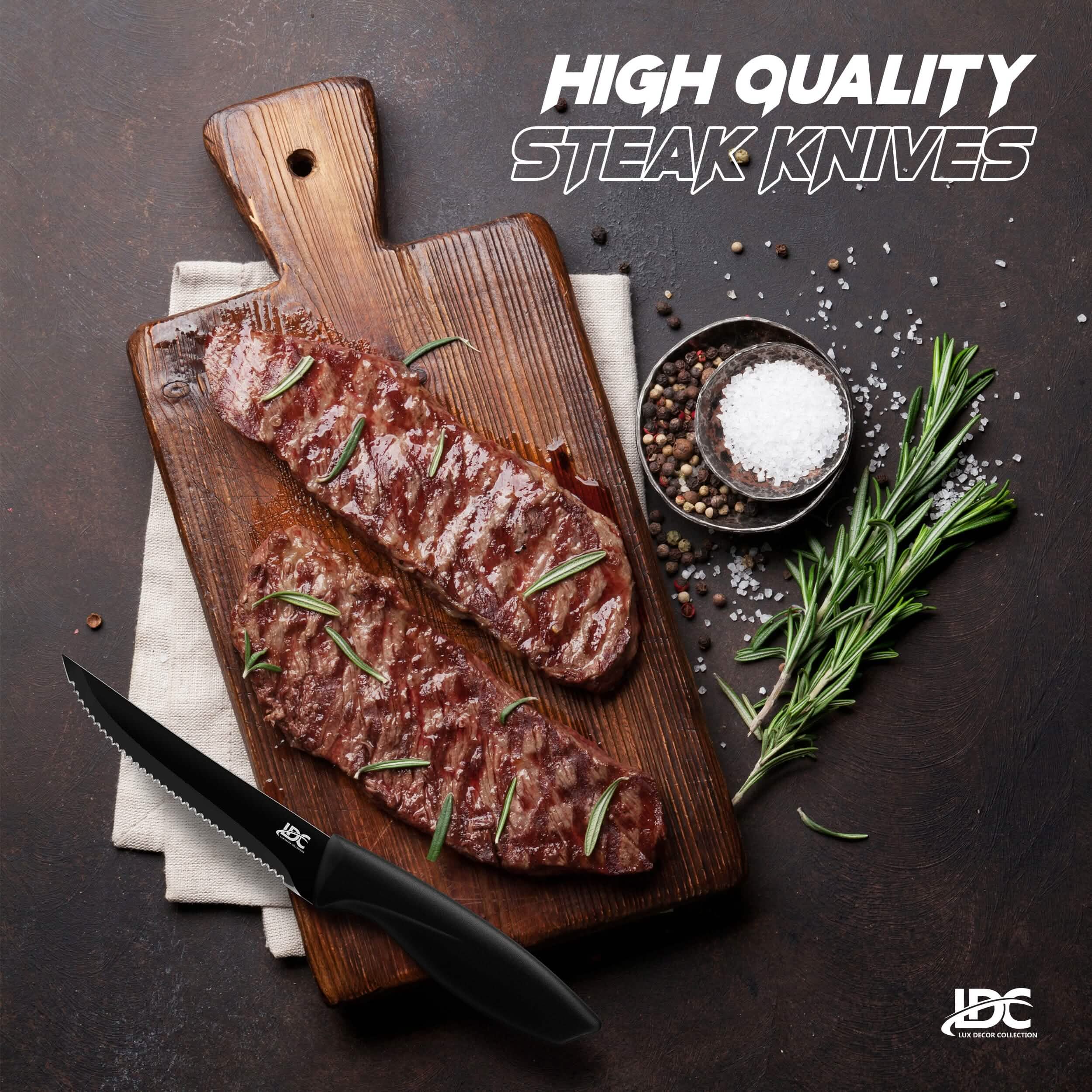 Lux Decor Collection Ensemble de couteaux de cuisine Couteaux en acier inoxydable ultra tranchants