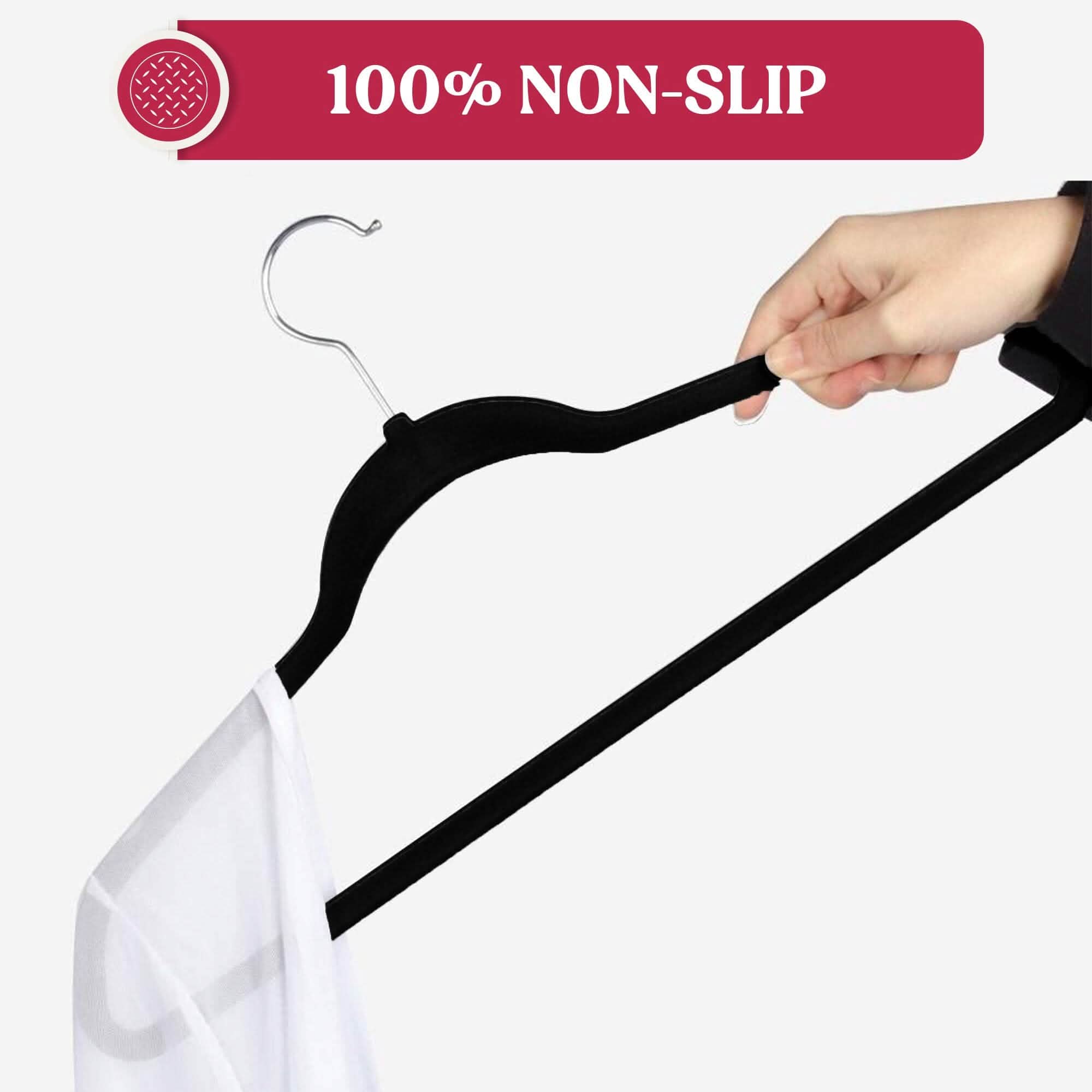 Lot de cintres en velours antidérapants de la collection Lux Decor – Organiseurs de rangement pour vêtements, gain de place, pour penderie