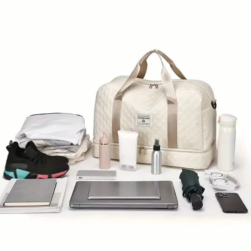 Luxury Large Capacity Duffel Bag – Versatile Shoulder & Crossbody Tote With Dual Side Pockets