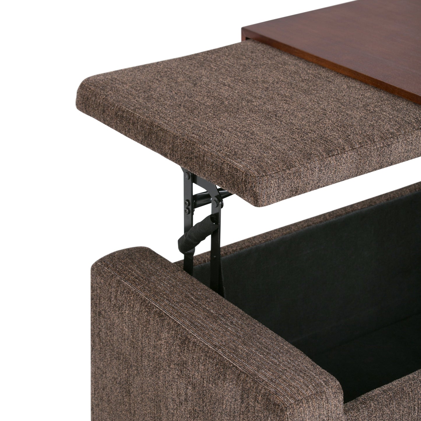 Bretton 42 Inch Wide Lift Top Storage Ottoman in Deep Umber