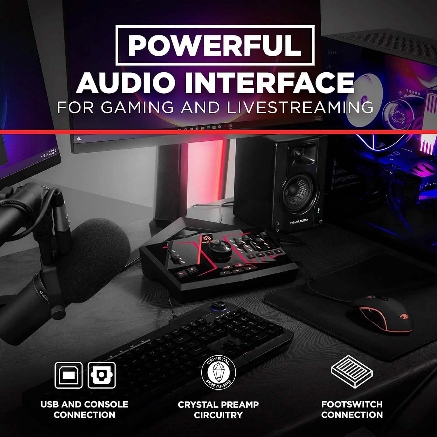 Interface audio USB et mixeur M-Game Solo pour le streaming et le gaming (Reconditionné)