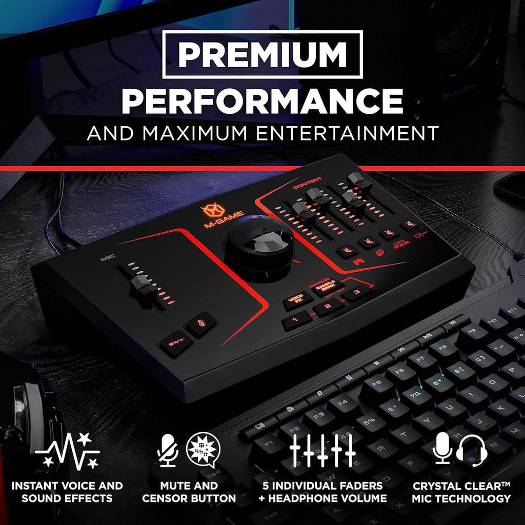 Interface audio USB et mixeur M-Game Solo pour le streaming et le gaming (Reconditionné)