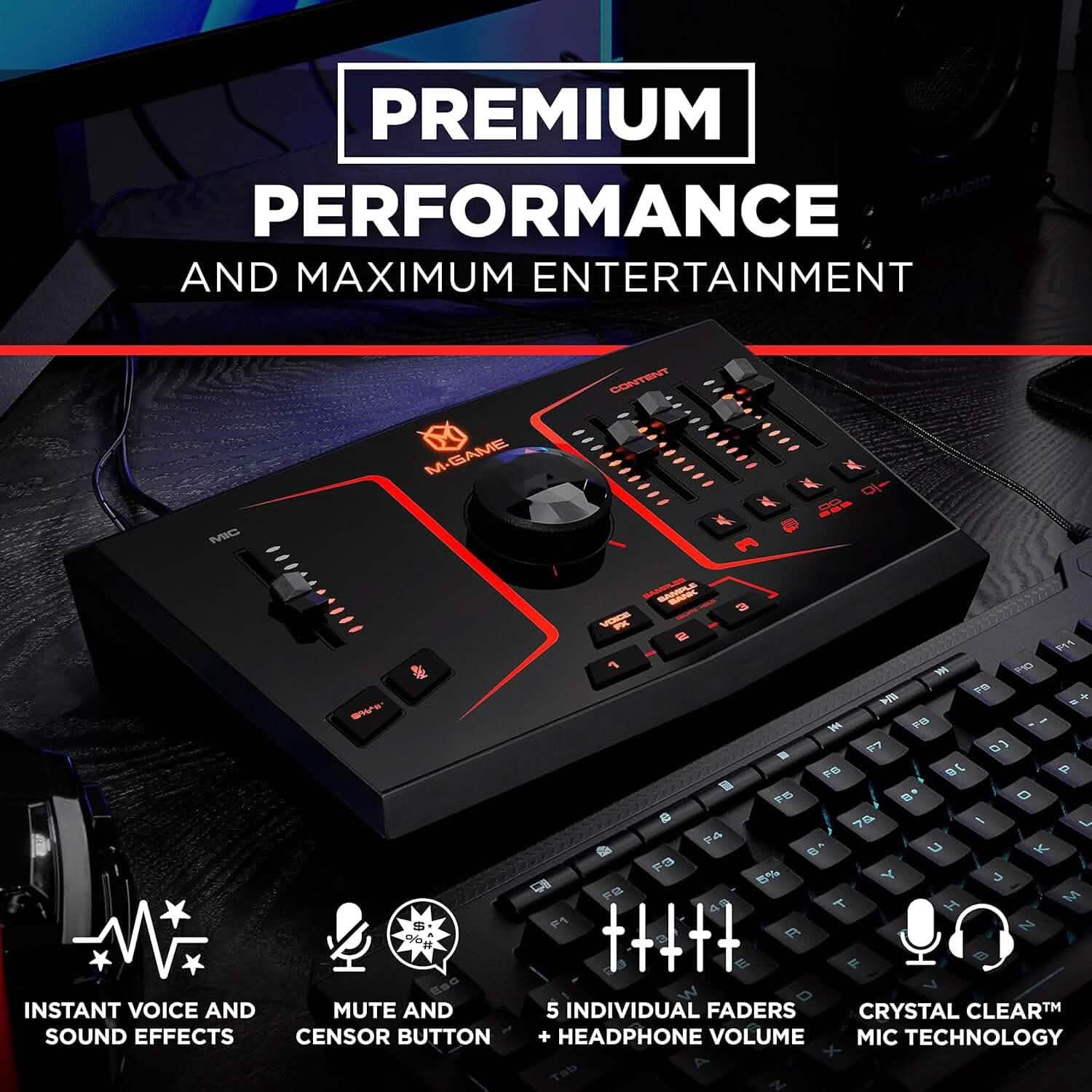 Interface audio USB et mixeur M-Game Solo pour le streaming et le gaming (Reconditionné)
