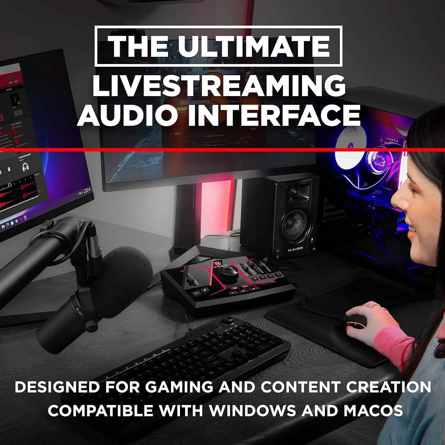 Interface audio USB et mixeur M-Game Solo pour le streaming et le gaming (Reconditionné)
