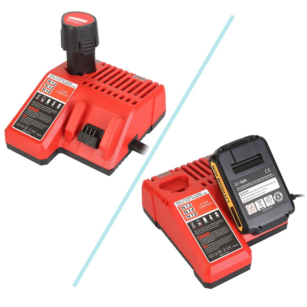 Chargeur rapide M12 M18 compatible avec les batteries Milwaukee