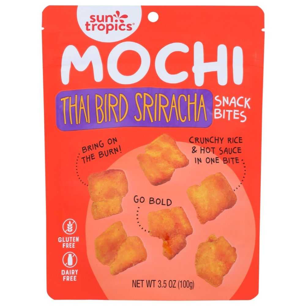 SUN TROPICS: Thai Bird Sriracha Mochi Snack Bites, 3.5 oz