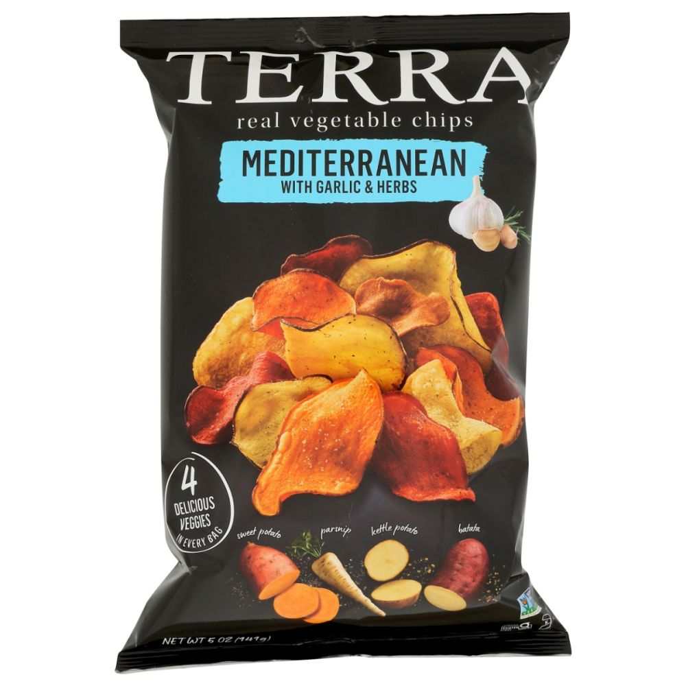 TERRA CHIPS: Mediterranean| Garlic & Herbs Chips, 5oz |Delicious Snack