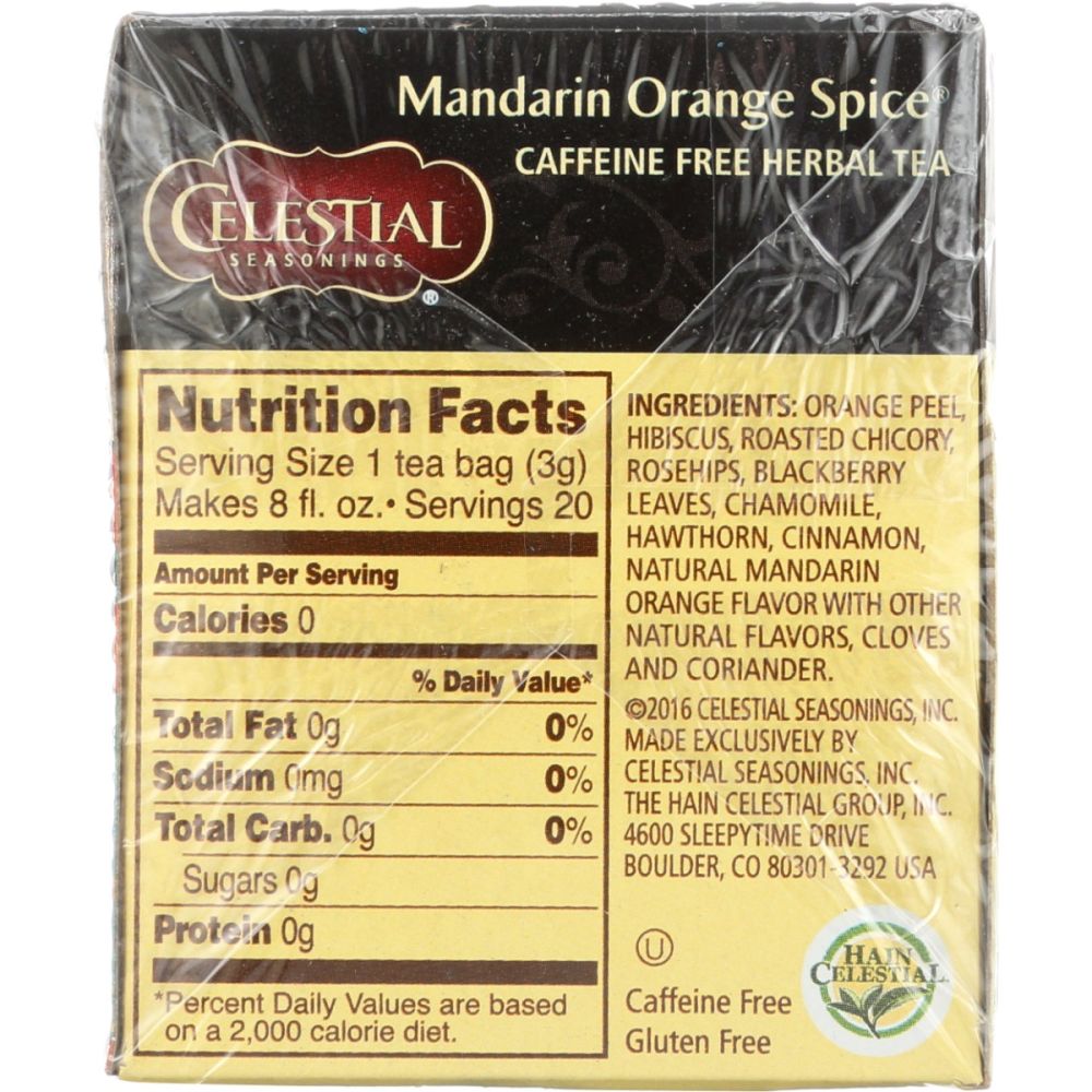 CELESTIAL SEASONINGS: Mandarin Orange Spice Herbal Tea, 20 bg
