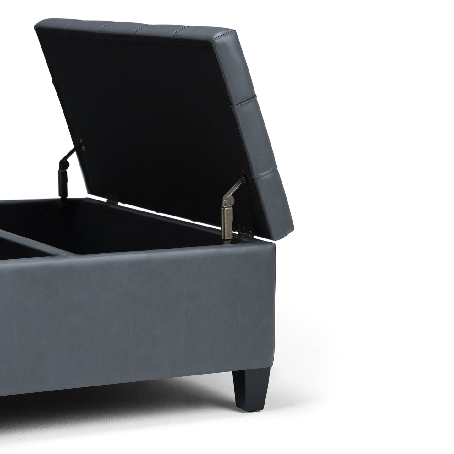 Harrison 36 Inch Wide Coffee Table Storage Ottoman in Stone