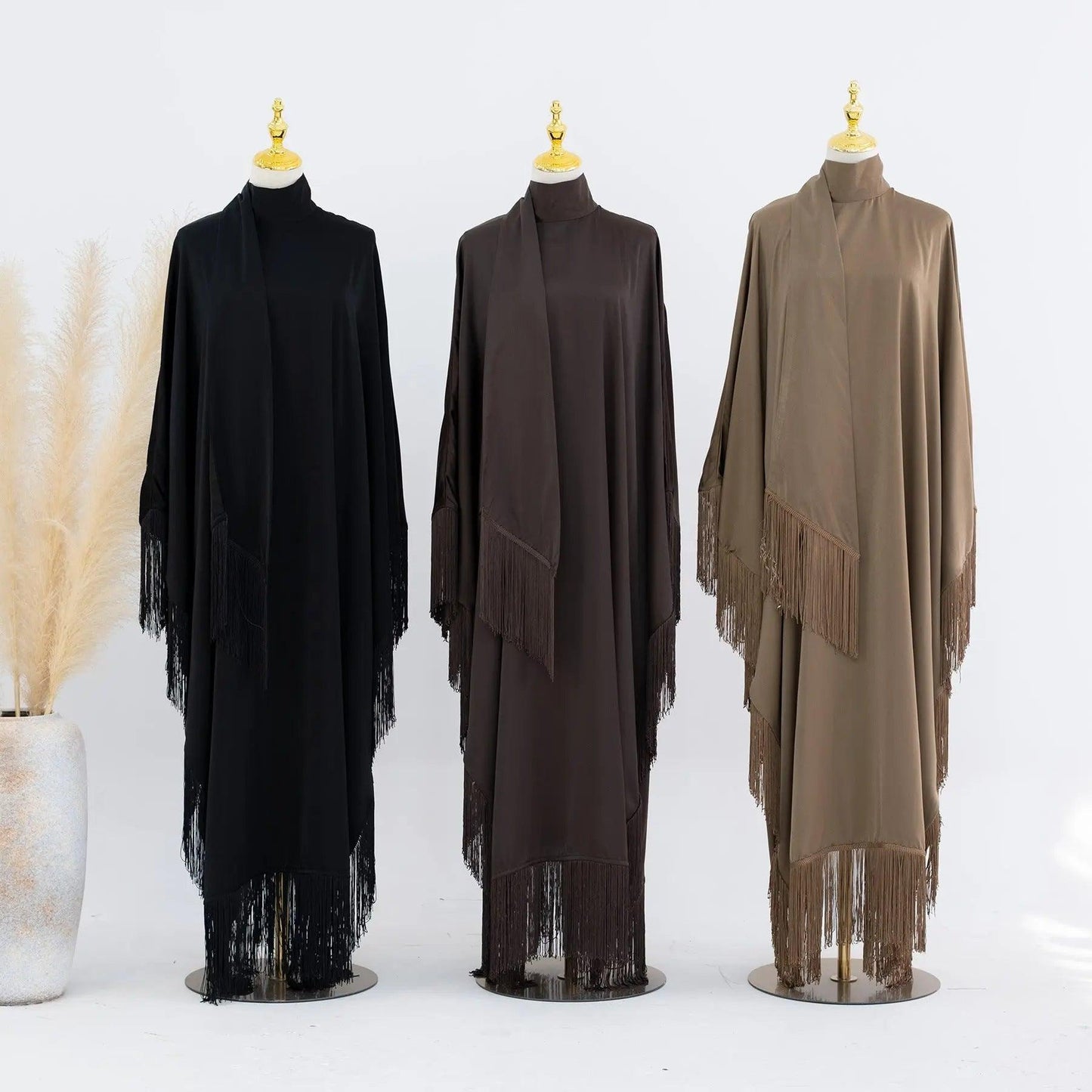 Batwing Sleeve Fringe Party Abaya (MA047)
