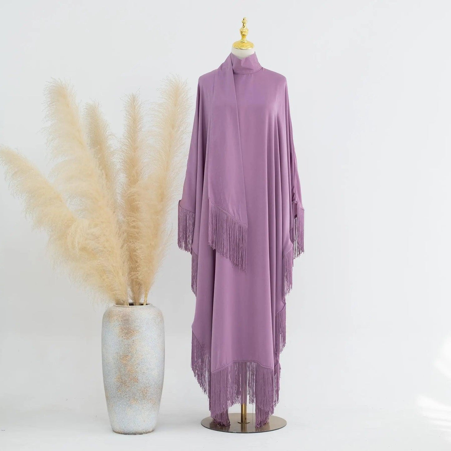 Batwing Sleeve Fringe Party Abaya (MA047)