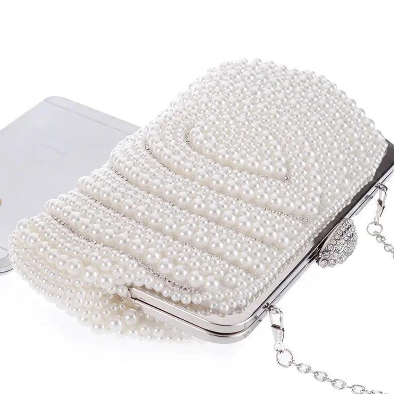 MAC023 Pearl beaded clutch bag