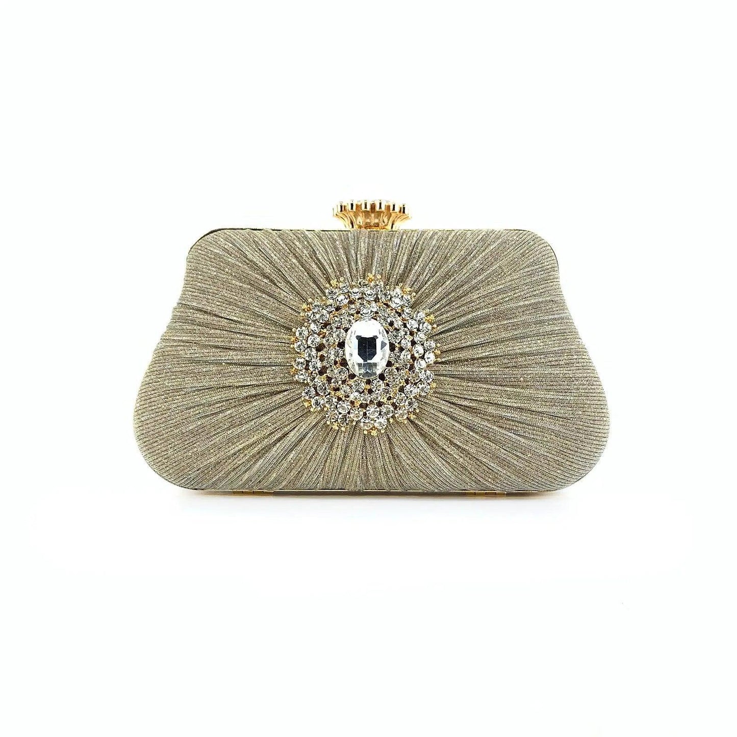 MAC033 Women's Pleated Craft Rhinestone Bag