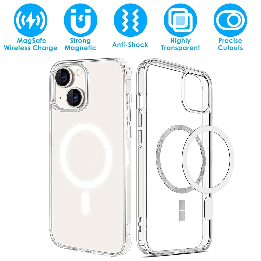 Magnetic Clear Phone Case Shockproof  Transparent Phone Cover