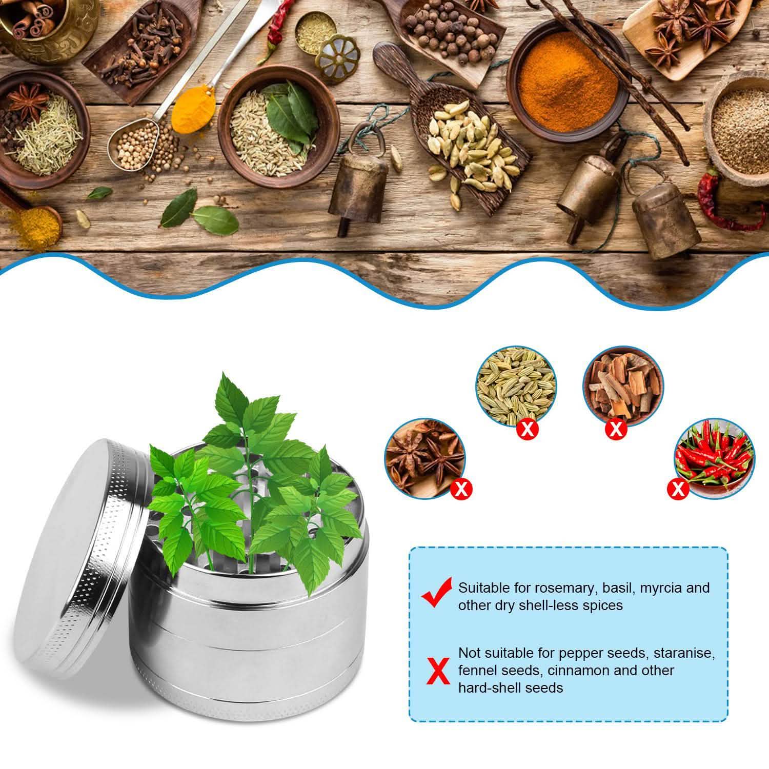 Moulin à herbes, épices et tabac magnétique