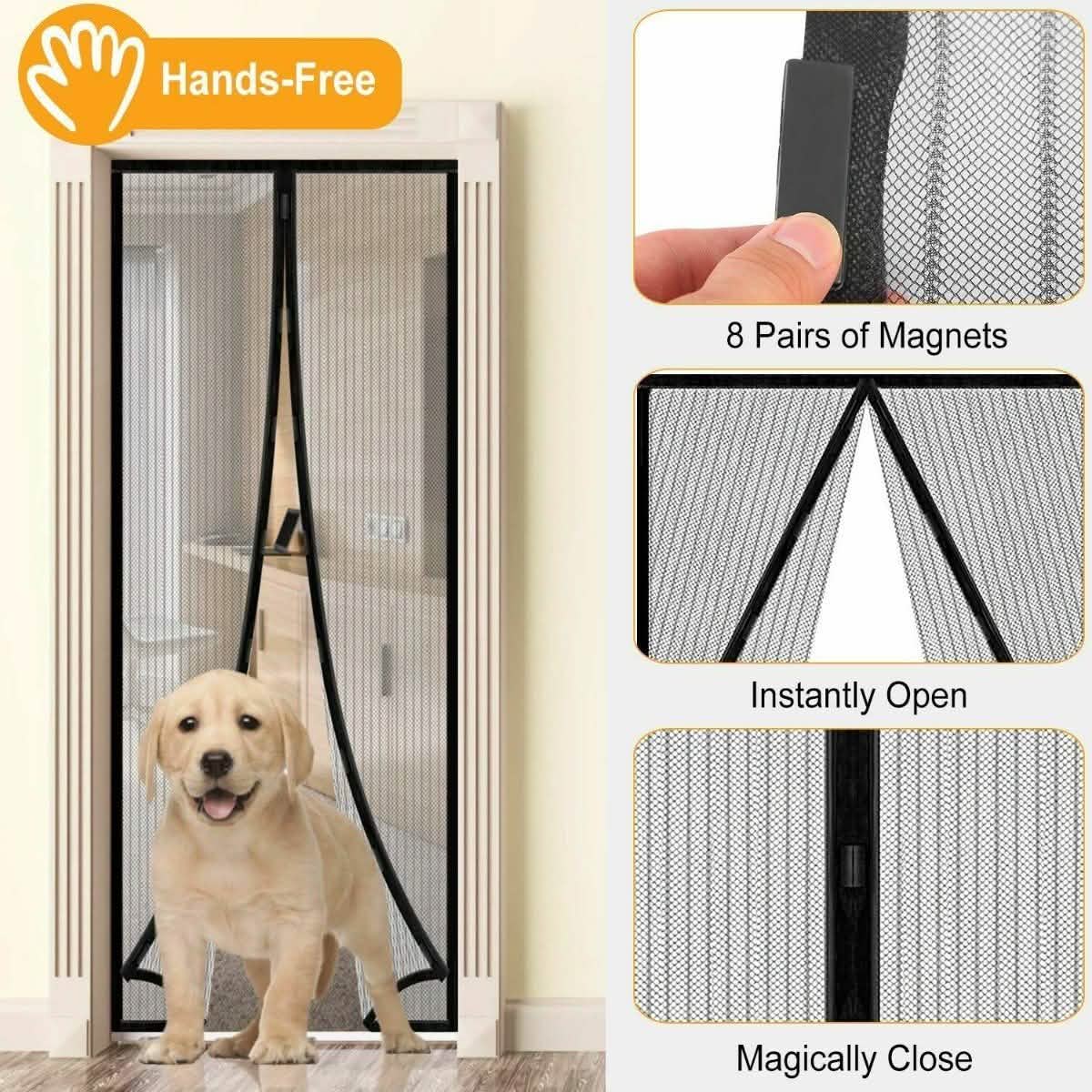 Moustiquaire magnétique de porte mains-libres