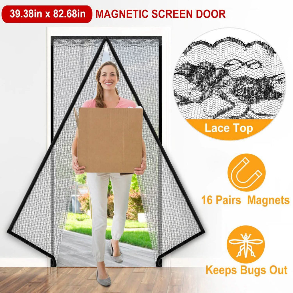 Magnetic Screen Door Hands-free Fly Mesh Door Curtain
