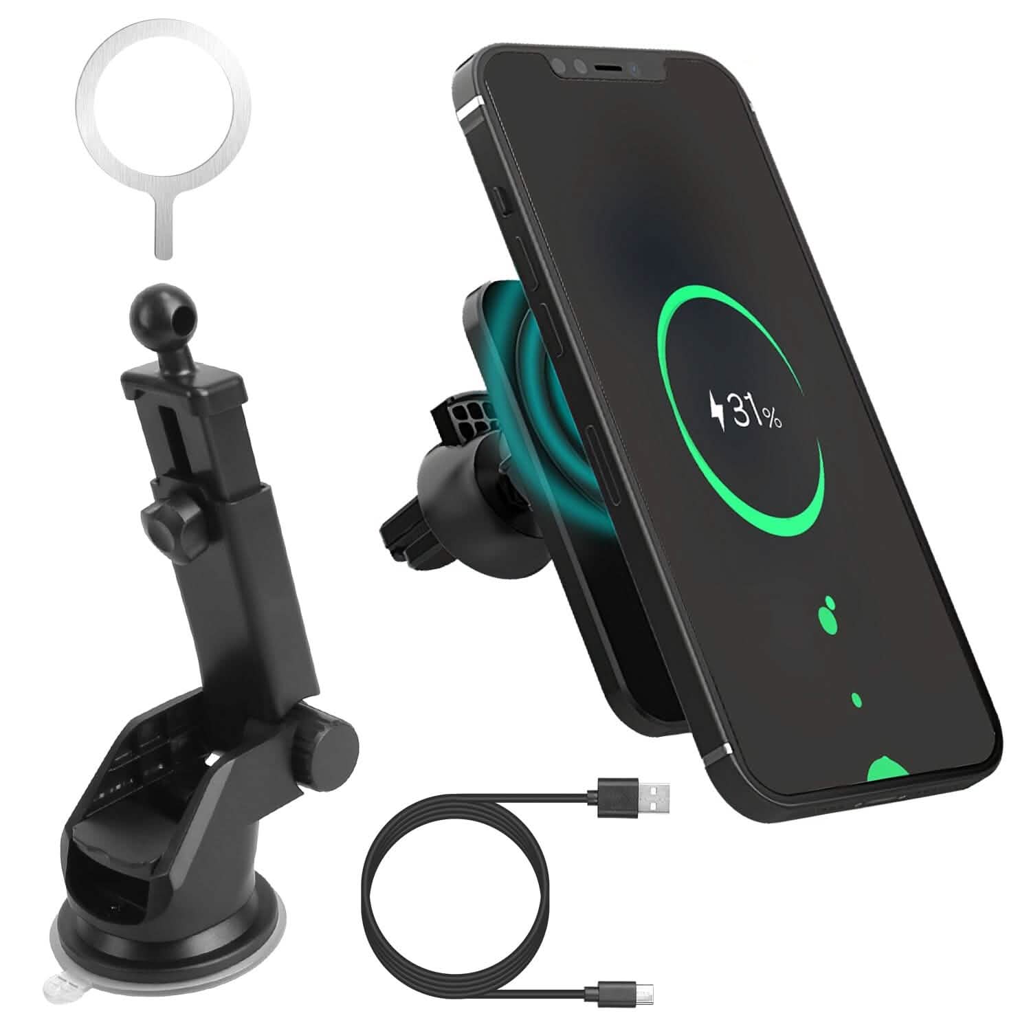 Magnetic Wireless Charger MagSafe Car Phone Mount Air Vent Holder