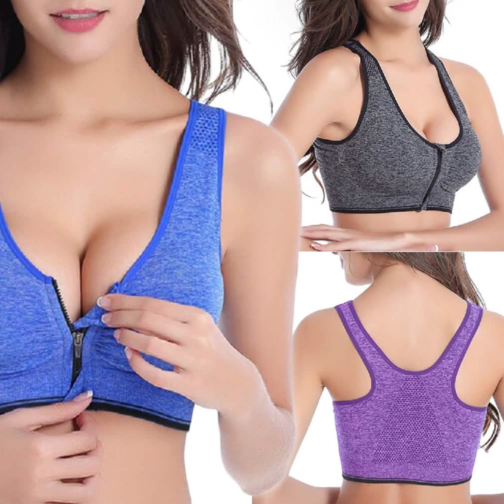 Lot de 3 : soutien-gorge de sport avant-zip Incredible Endurance