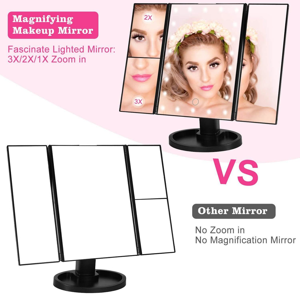 Miroir de maquillage avec 22 lumières LED